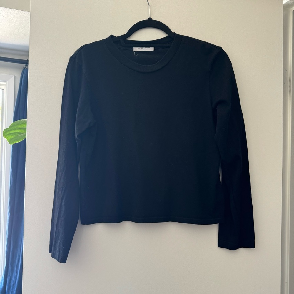 Perfectwhitetee Jet Black Crew Neck